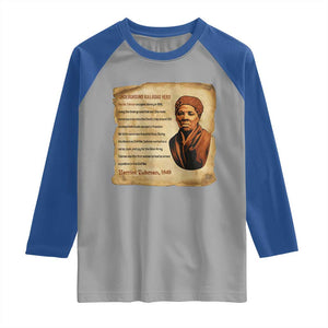 Harriet Tubman Raglan Shirt Black American Hero Underground Railroad TS12 Sport Gray Royal Print Your Wear