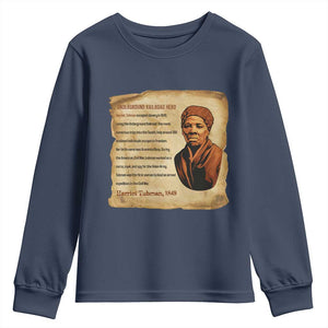 Harriet Tubman Youth Sweatshirt Black American Hero Underground Railroad TS12 Navy Print Your Wear