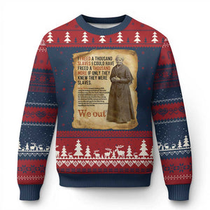 Harriet Tubman We Out Ugly Christmas Sweater Vintage Black History Gift TS12 Navy Red Print Your Wear