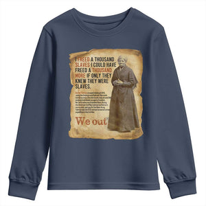 Harriet Tubman We Out Youth Sweatshirt Vintage Black History Gift TS12 Navy Print Your Wear