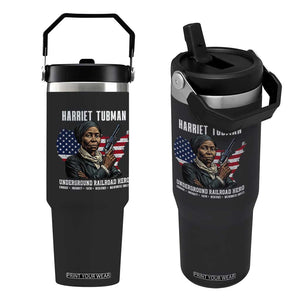 Harriet Tubman Patriotic Flip Straw Tumbler Female Empowerment History Gift TS12 One Size: 30 oz Black Print Your Wear