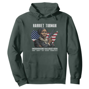 Harriet Tubman Patriotic Hoodie Female Empowerment History Gift TS12 Dark Forest Green Print Your Wear