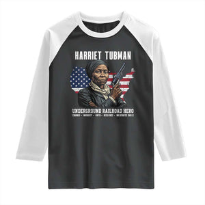Harriet Tubman Patriotic Raglan Shirt Female Empowerment History Gift TS12 Black White Print Your Wear