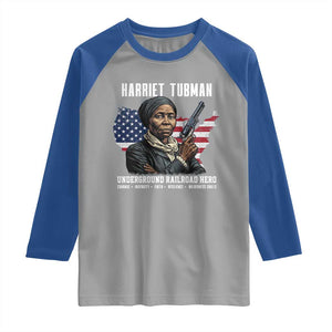 Harriet Tubman Patriotic Raglan Shirt Female Empowerment History Gift TS12 Sport Gray Royal Print Your Wear