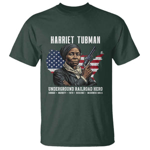 Harriet Tubman Patriotic T Shirt Female Empowerment History Gift TS12 Dark Forest Green Print Your Wear