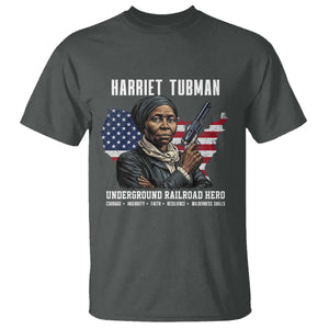Harriet Tubman Patriotic T Shirt Female Empowerment History Gift TS12 Dark Heather Print Your Wear