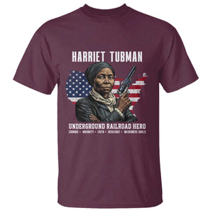Harriet Tubman Patriotic T Shirt Female Empowerment History Gift TS12 Maroon Print Your Wear