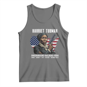 Harriet Tubman Patriotic Tank Top Female Empowerment History Gift TS12 Black Heather Print Your Wear