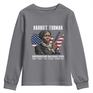 Harriet Tubman Patriotic Youth Sweatshirt Female Empowerment History Gift TS12 Charcoal Print Your Wear