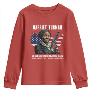 Harriet Tubman Patriotic Youth Sweatshirt Female Empowerment History Gift TS12 Red Print Your Wear