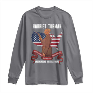 Harriet Tubman Patriotic Long Sleeve Shirt Strong Black Women Pride TS12 Charcoal Print Your Wear