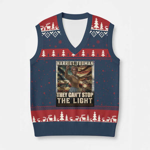 Harriet Tubman V-Neck Knit Sweater Vest Thay Can Not Stop The Light TS12 Navy Red Print Your Wear