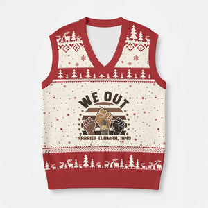 Harriet Tubman We Out 1849 V-Neck Knit Sweater Vest Vintage Sunset Black American Hero TS12 Beige Red Print Your Wear