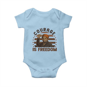 Harriet Tubman Legacy Baby Onesie Courage Is Freedom TS12 Light Blue Print Your Wear