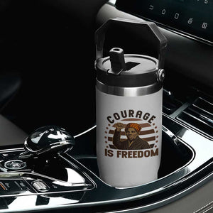 Harriet Tubman Legacy Flip Straw Tumbler Courage Is Freedom TS12 Print Your Wear