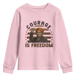 Harriet Tubman Legacy Youth Sweatshirt Courage Is Freedom TS12 Light Pink Print Your Wear