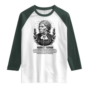 American Hero Harriet Tubman Raglan Shirt Black History Leader Gift TS12 White Dark Forest Green Print Your Wear