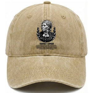 American Hero Harriet Tubman Washed Cotton Baseball Cap Black History Leader Gift TS12 Print Your Wear