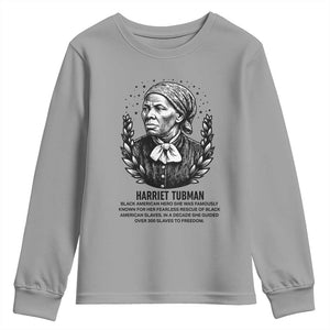 American Hero Harriet Tubman Youth Sweatshirt Black History Leader Gift TS12 Sport Gray Print Your Wear