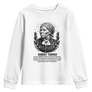 American Hero Harriet Tubman Youth Sweatshirt Black History Leader Gift TS12 White Print Your Wear