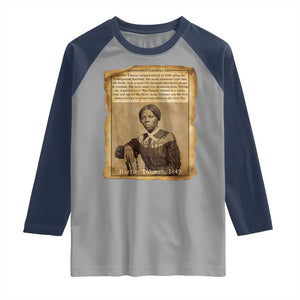 Harriet Tubman Tribute Raglan Shirt Civil Rights Leader Black History Gift TS12 Sport Gray Navy Print Your Wear