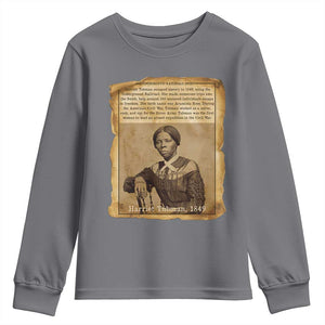 Harriet Tubman Tribute Youth Sweatshirt Civil Rights Leader Black History Gift TS12 Charcoal Print Your Wear