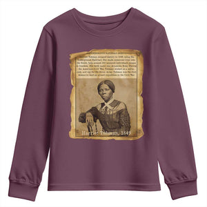 Harriet Tubman Tribute Youth Sweatshirt Civil Rights Leader Black History Gift TS12 Maroon Print Your Wear