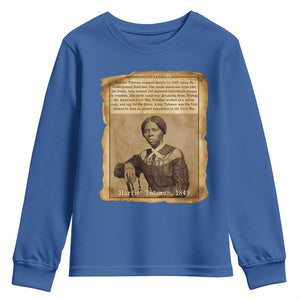 Harriet Tubman Tribute Youth Sweatshirt Civil Rights Leader Black History Gift TS12 Royal Blue Print Your Wear