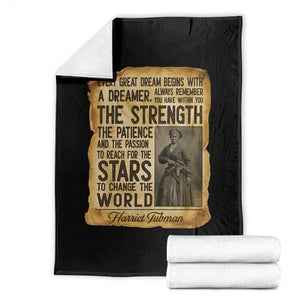 Harriet Tubman Quote Throw Blanket Strength Patience Passion To Change The World TS12 Black Print Your Wear