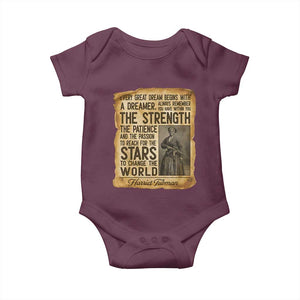 Harriet Tubman Quote Baby Onesie Strength Patience Passion To Change The World TS12 Maroon Print Your Wear
