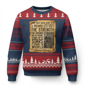 Harriet Tubman Quote Ugly Christmas Sweater Strength Patience Passion To Change The World TS12 Navy Red Print Your Wear