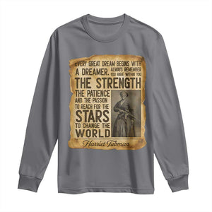 Harriet Tubman Quote Long Sleeve Shirt Strength Patience Passion To Change The World TS12 Charcoal Print Your Wear