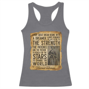 Harriet Tubman Quote Racerback Tank Top Strength Patience Passion To Change The World TS12 Charcoal Print Your Wear
