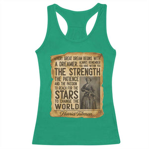 Harriet Tubman Quote Racerback Tank Top Strength Patience Passion To Change The World TS12 Irish Green Print Your Wear