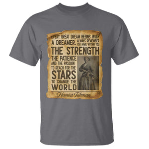 Harriet Tubman Quote T Shirt Strength Patience Passion To Change The World TS12 Charcoal Print Your Wear