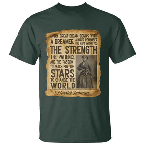 Harriet Tubman Quote T Shirt Strength Patience Passion To Change The World TS12 Dark Forest Green Print Your Wear