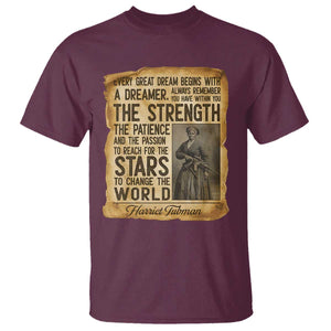 Harriet Tubman Quote T Shirt Strength Patience Passion To Change The World TS12 Maroon Print Your Wear