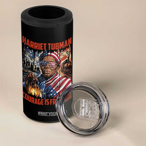 Harriet Tubman Courage Is Freedom 4 in 1 Can Cooler Tumbler Black History Gift TS12 Print Your Wear