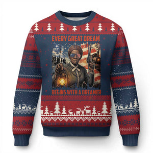 Harriet Tubman Quote Ugly Christmas Sweater Every Great Dream Begins With A Dreamer TS12 Navy Red Print Your Wear