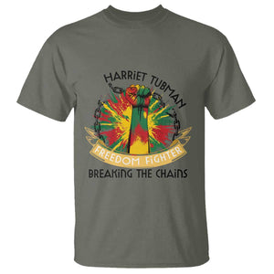 Harriet Tubman T Shirt Underground Railroad Hero Breaking Chains TS12 Military Green Print Your Wear