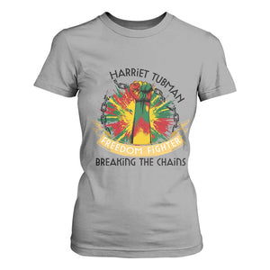 Harriet Tubman T Shirt For Women Underground Railroad Hero Breaking Chains TS12 Sport Gray Print Your Wear