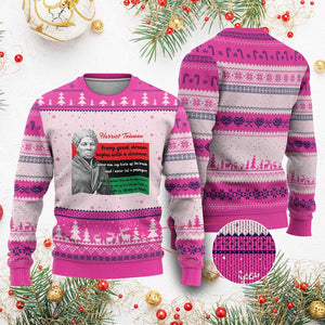 Harriet Tubman Quote Ugly Christmas Sweater Pan African Flag Black History TS12 Hot Pink Print Your Wear