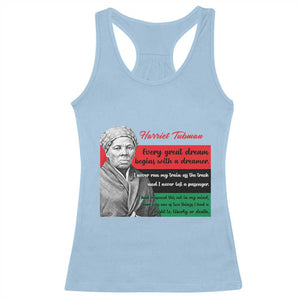 Harriet Tubman Quote Racerback Tank Top Pan African Flag Black History TS12 Light Blue Print Your Wear