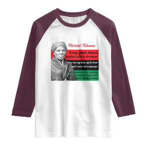 Harriet Tubman Quote Raglan Shirt Pan African Flag Black History TS12 White Maroon Print Your Wear