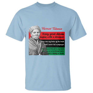 Harriet Tubman Quote T Shirt Pan African Flag Black History TS12 Light Blue Print Your Wear