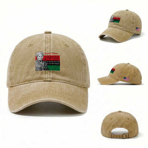 Harriet Tubman Quote Washed Cotton Baseball Cap Pan African Flag Black History TS12 Washed Cap Universal Fit Khaki Print Your Wear