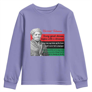 Harriet Tubman Quote Youth Sweatshirt Pan African Flag Black History TS12 Violet Print Your Wear