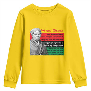 Harriet Tubman Legacy Youth Sweatshirt Pan African Flag Freedom Fighter Quote TS12 Daisy Print Your Wear