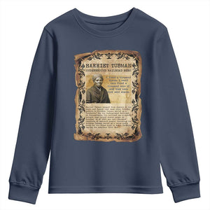 Harriet Tubman Youth Sweatshirt Womens History Month Gift TS12 Navy Print Your Wear