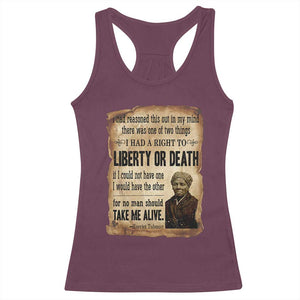 Harriet Tubman Racerback Tank Top Liberty Or Death Black History Legacy TS12 Maroon Print Your Wear